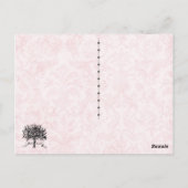 Pink Damask Business Postkarten (Rückseite)