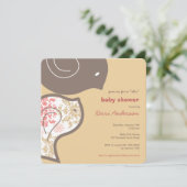 Pink Damask Chicks Kinderdusche Party Einladung (Stehend Vorderseite)