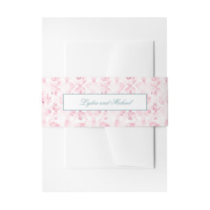 Pink Damask Einladung Bauchband Einladungsbanderole