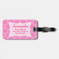 Pink Damask Frauenname Personalisierte Geburt