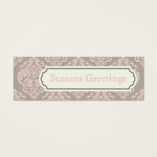 Pink Damask Gift Tags, Visitenkarten (Vorderseite)