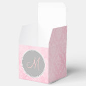 Pink Damask Grau-Monogram-Bevorzugung Box Geschenkschachtel (Geöffnet)