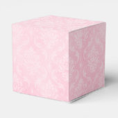Pink Damask Grau-Monogram-Bevorzugung Box Geschenkschachtel (Rückseite)