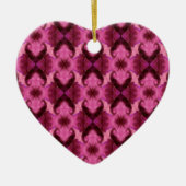 Pink Damask Herz Keramikornament (Vorne)