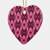 Pink Damask Herz Keramikornament (Links)