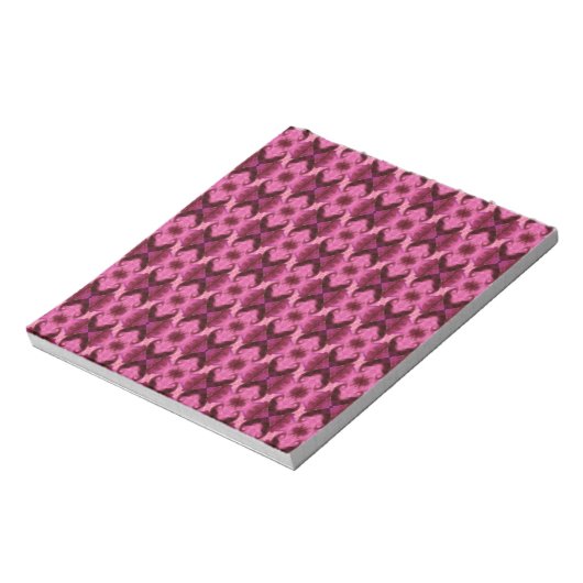 Pink Damask Herz Notizblock (Rotiert)