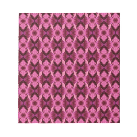Pink Damask Herz Notizblock (Vorderseite)