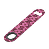 Pink Damask Herz Speed Flaschenöffner (Rückseite Schrägansicht)