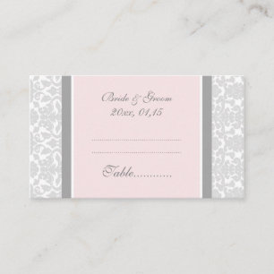 Pink Damask Hochzeitstisch-Platzierungskarten Platzkarte