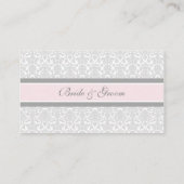 Pink Damask Hochzeitstisch-Platzierungskarten Platzkarte (Rückseite)