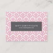 Pink Damask - individualisierbares Geschenkzertifi Rabattkarte (Vorderseite)