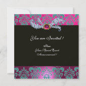 PINK DAMASK ,JEWEL OWL ,ELF HAT,DIAMOND FEATHERS EINLADUNG (Rückseite)