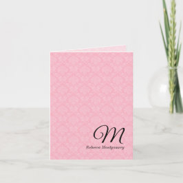 Pink Damask Mit Monogramm Deluxe
