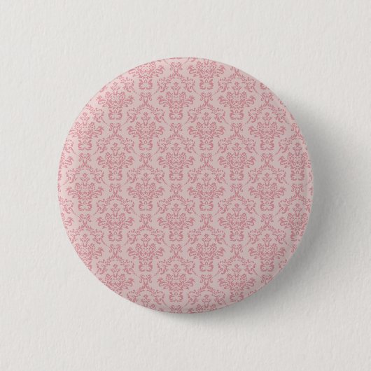 Pink Damask Muster Button (Vorderseite)