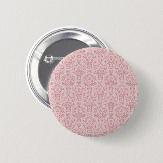 Pink Damask Muster Button (Vorne & Hinten)