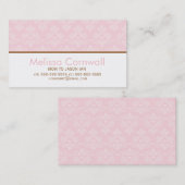 Pink Damask Muster Mama ruft Calling Cards auf Telefonnummerkarte (Vorne/Hinten)
