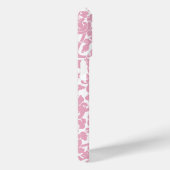 Pink Damask Muster mit grauem Namen Case-Mate iPhone Hülle (Rückseite / Rechts)