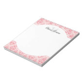 Pink Damask Muster Notizblock (Rotiert)