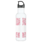 Pink Damask Print monogram J initiale Edelstahlflasche (Rückseite)