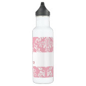 Pink Damask Print monogram J initiale Edelstahlflasche (Rechts)
