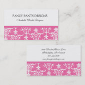 Pink Damask Profil - Visitenkarte (Vorne/Hinten)