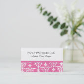 Pink Damask Profil - Visitenkarte (Stehend Vorderseite)