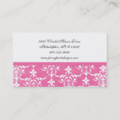 Pink Damask Profil - Visitenkarte (Rückseite)