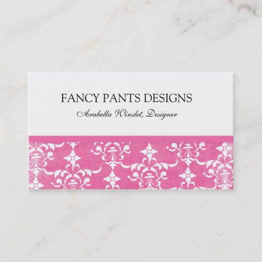Pink Damask Profil - Visitenkarte (Vorderseite)