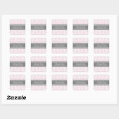 Pink Damask Save the Date Umschlag Aufkleber (Blatt)