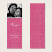 Pink Damask Skinny Favor Tag (Vorne & Hinten)