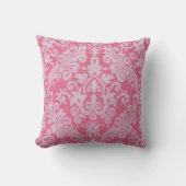 Pink Damask Throw Kissen (Vorderseite)