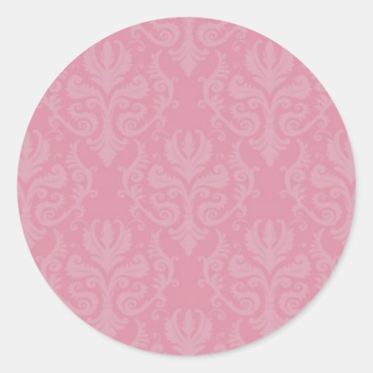 Pink Damask Wedger Stickers (Vorderseite)