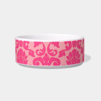 Pink-Damast-Spitze-Muster-Katzen-Schüssel