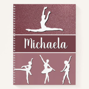 Pink Dance Ballerina Glitzer Notizblock
