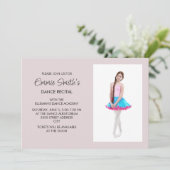 Pink Dance Erwägungsgrund Foto laden Einladung (Stehend Vorderseite)