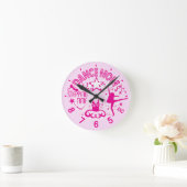 Pink Dance Mom Clock Runde Wanduhr (Zuhause)