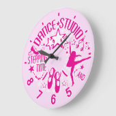 Pink Dance Studio Runde Wanduhr (Winkel)