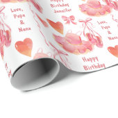 Pink Dance Tutu und Ballet Slippers Geburtstag Geschenkpapier (Rolleneckpunkt)