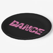 Pink DANCE with Ballerina Cutouts Pappteller (Schrägansicht)