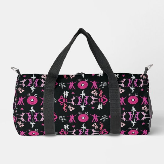Pink Dancer Gemusterte Wohngestaltung Duffle Bag (Vorderseite)