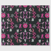 Pink Dancer Gemusterte Wohngestaltung Geschenkpapier (Flach)