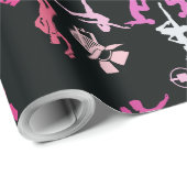 Pink Dancer Gemusterte Wohngestaltung Geschenkpapier (Rolleneckpunkt)