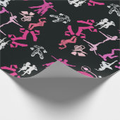 Pink Dancer Gemusterte Wohngestaltung Geschenkpapier (Ecke)