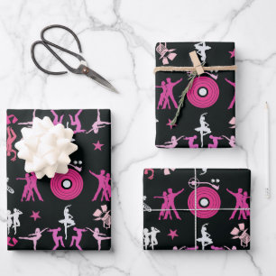 Pink Dancer Gemusterte Wohngestaltung Geschenkpapier Set