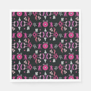 Pink Dancer Gemusterte Wohngestaltung Serviette