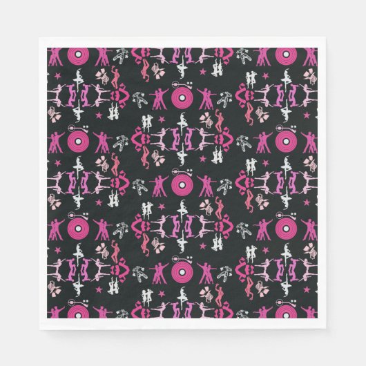 Pink Dancer Gemusterte Wohngestaltung Serviette (Vorderseite)