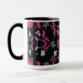 Pink Dancer Gemusterte Wohngestaltung Tasse (Links)