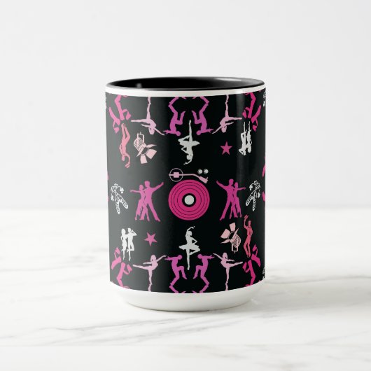 Pink Dancer Gemusterte Wohngestaltung Tasse (Zentrum)