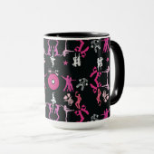 Pink Dancer Gemusterte Wohngestaltung Tasse (VorderseiteRechts)