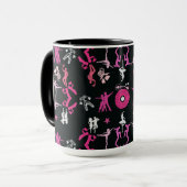 Pink Dancer Gemusterte Wohngestaltung Tasse (Vorderseite Links)